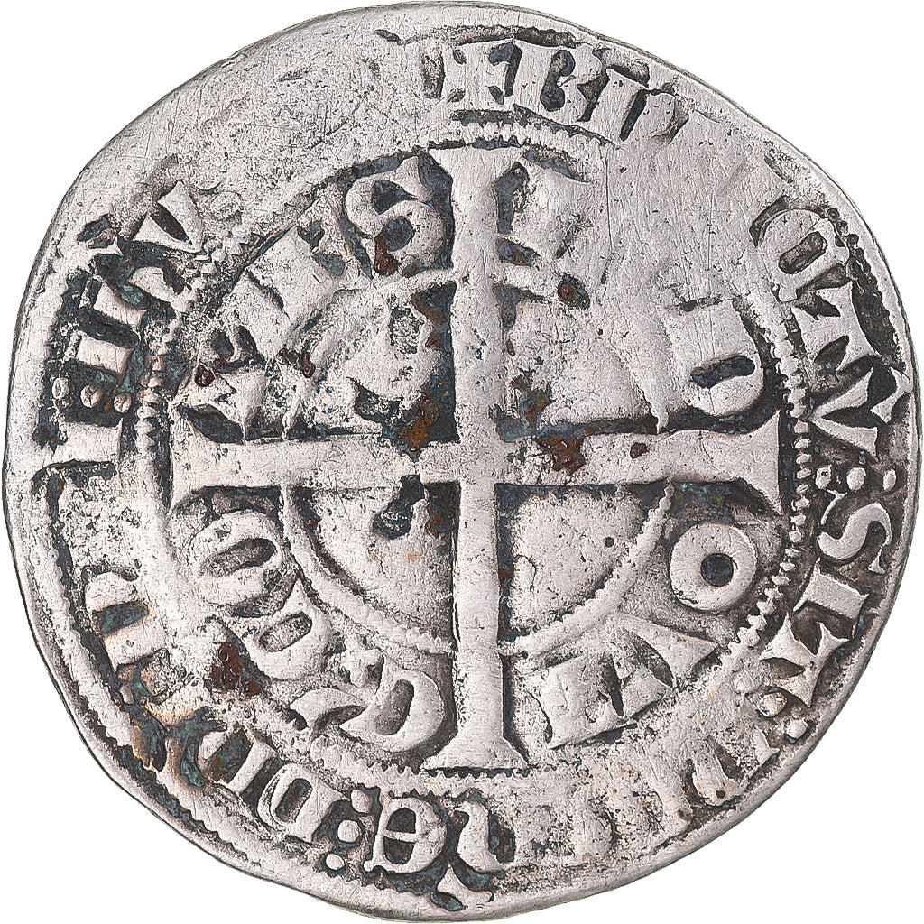 Moneda, Francia, Flanders, Louis II de Mâle, Gros, 1346-1384, BC+, Plata