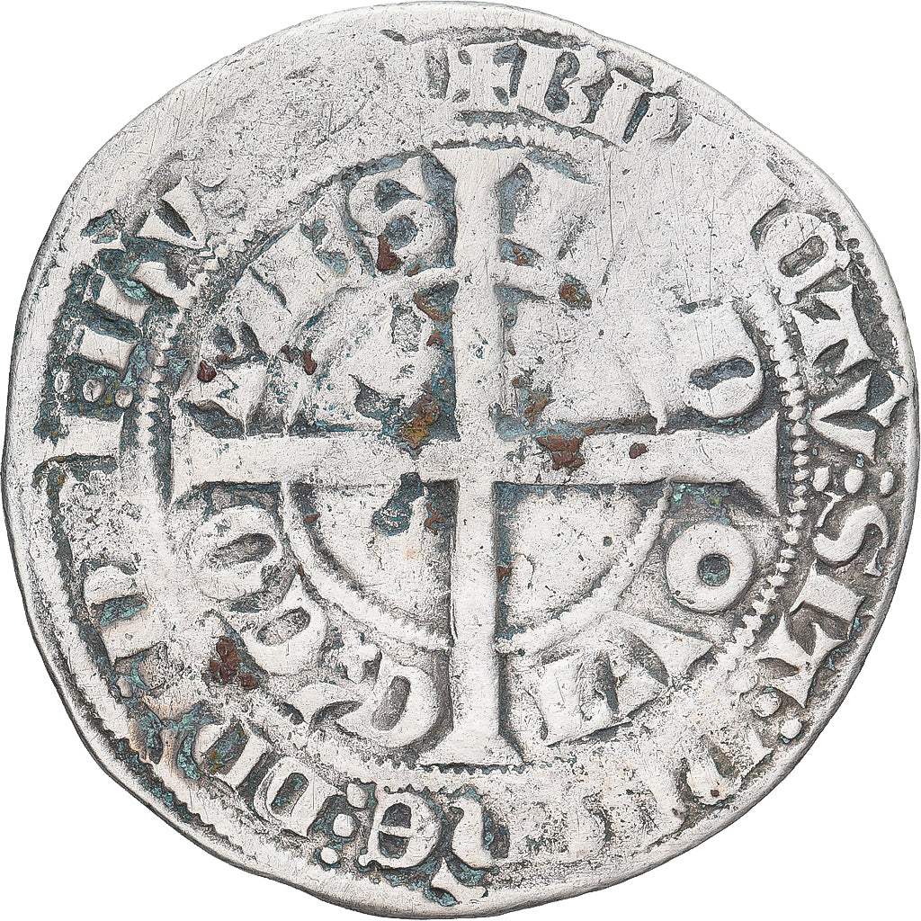 Munten, Frankrijk, Vlaanderen, Louis II de Mâle, Gros, 1346-1384, FR+, Zilver