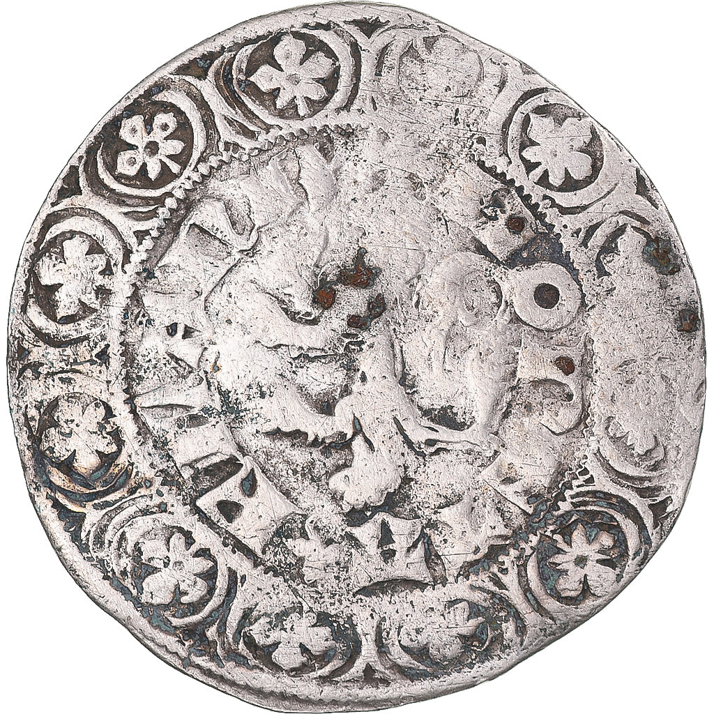 Moneda, Francia, Flanders, Louis II de Mâle, Gros, 1346-1384, BC+, Plata