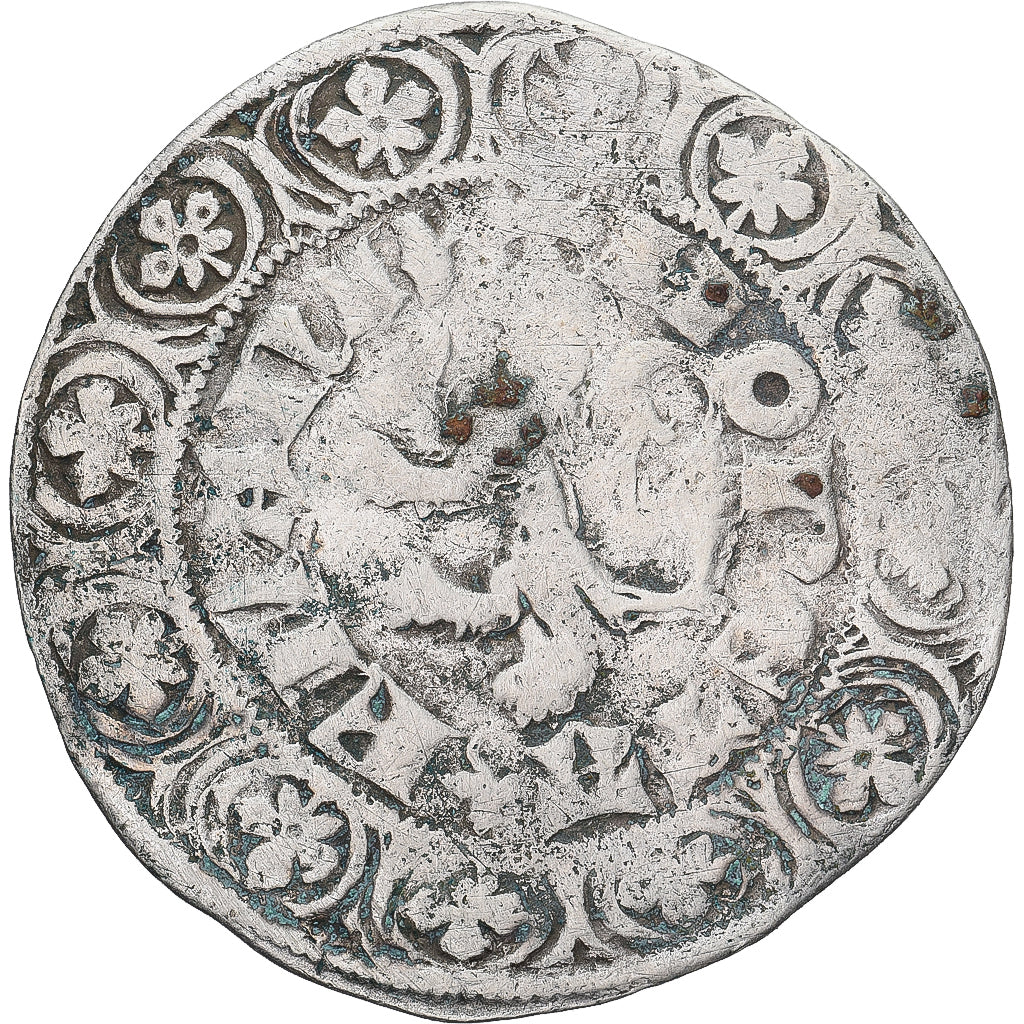 Munten, Frankrijk, Vlaanderen, Louis II de Mâle, Gros, 1346-1384, FR+, Zilver