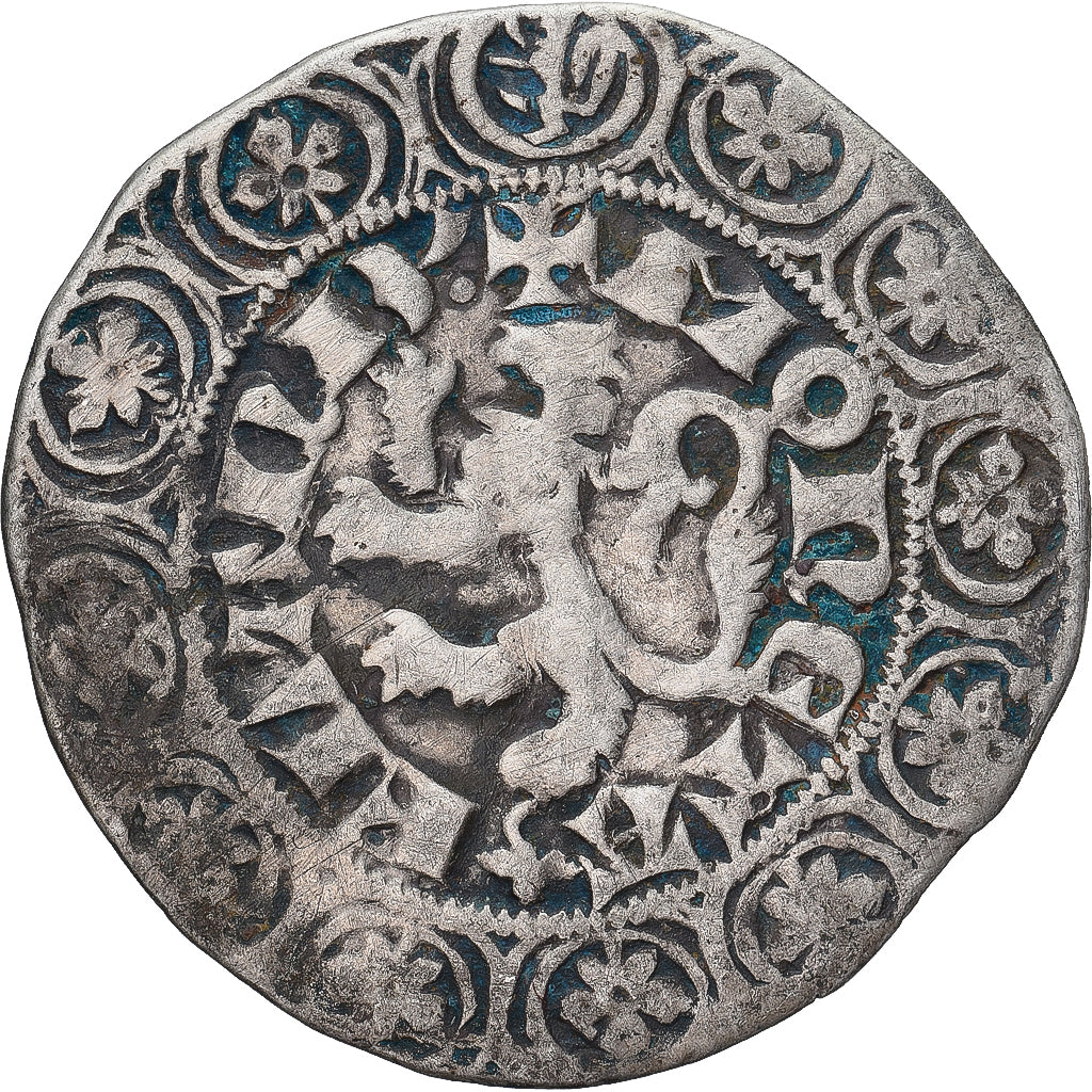 Moneda, Francia, Flanders, Louis II de Mâle, Gros, 1346-1384, BC+, Plata