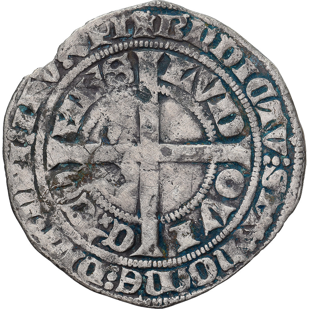Moneda, Francia, Flanders, Louis II de Mâle, Gros, 1346-1384, BC+, Plata