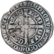 Moneta, Francia, Flanders, Louis II de Mâle, Gros, 1346-1384, MB+, Argento