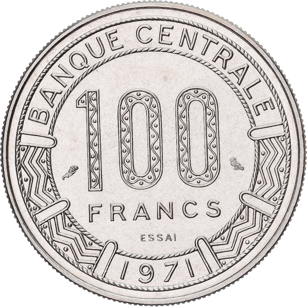 Coin, Central African Republic, 100 Francs, 1971, Monnaie de Paris, ESSAI