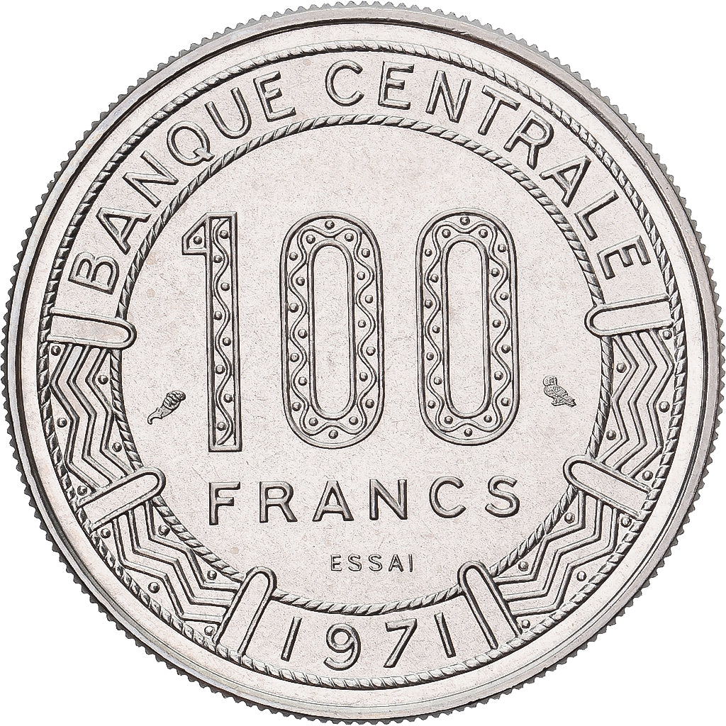 Moneda, Gabón, 100 Francs, 1971, Paris, ESSAI, FDC, Níquel, KM:E3