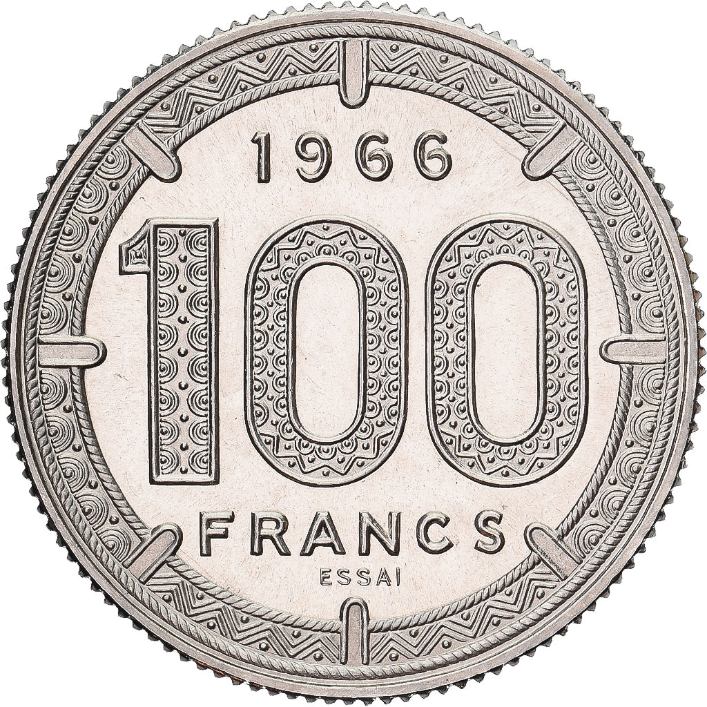 Moneta, PAŃSTWA AFRYKI RÓWNIKOWEJ, 100 Francs, 1966, Monnaie de Paris, PRÓBA