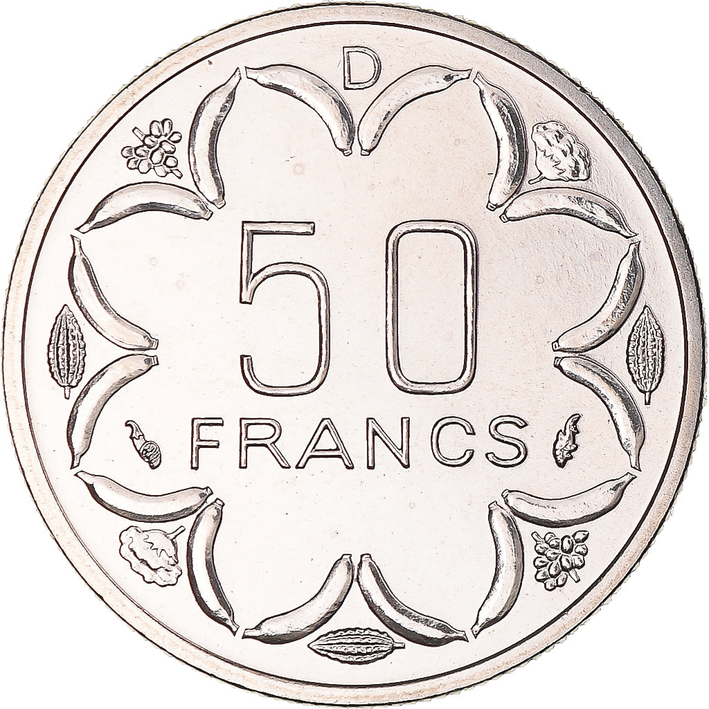 Coin, Gabon, 50 Francs, 1976, Monnaie de Paris, ESSAI, MS(65-70), Nickel, KM:E8