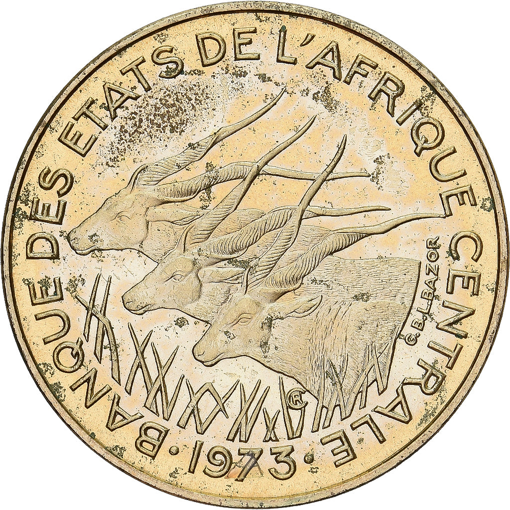 Moeda, Estados da África Central, 5 Francs, 1973, Monnaie de Paris, ENSAIO