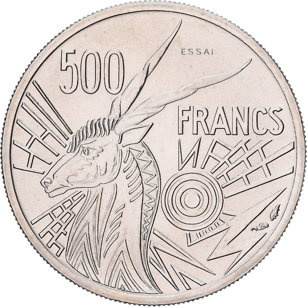 Moeda, Congo, 500 Francs, 1976, Monnaie de Paris, ENSAIO, MS(65-70), Níquel