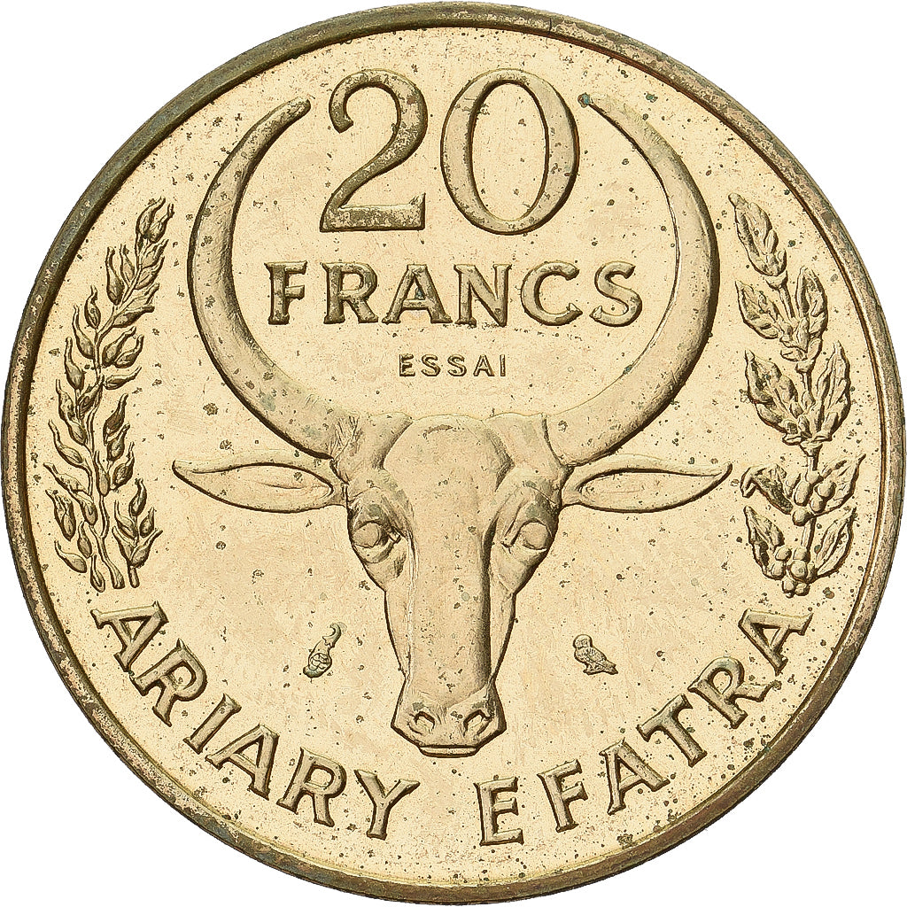 Moneta, Madagascar, 20 Francs, 1970, Monnaie de Paris, ESSAI, FDC
