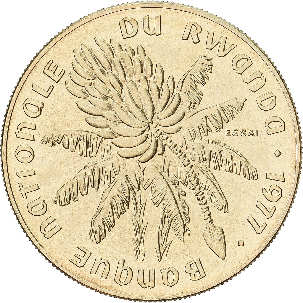 Münze, Ruanda, 20 Francs, 1977, Monnaie de Paris, ESSAI, STGL, Messing, KM:E6