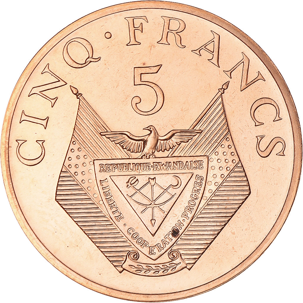 Munten, Rwanda, 5 Francs, 1977, Monnaie de Paris, ESSAI, FDC, Bronzen, KM:E5