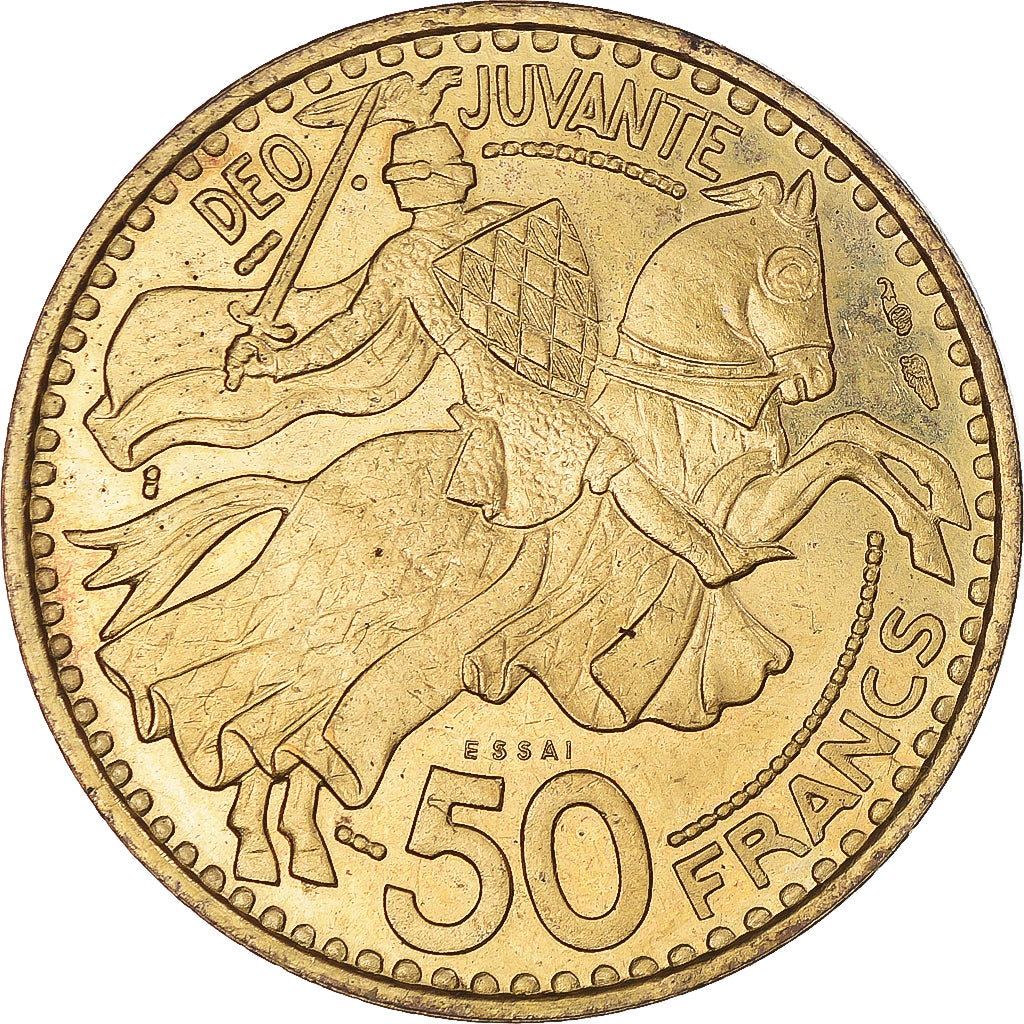 Moeda, Mónaco, Rainier III, 50 Francs, 1950, Monnaie de Paris, ENSAIO