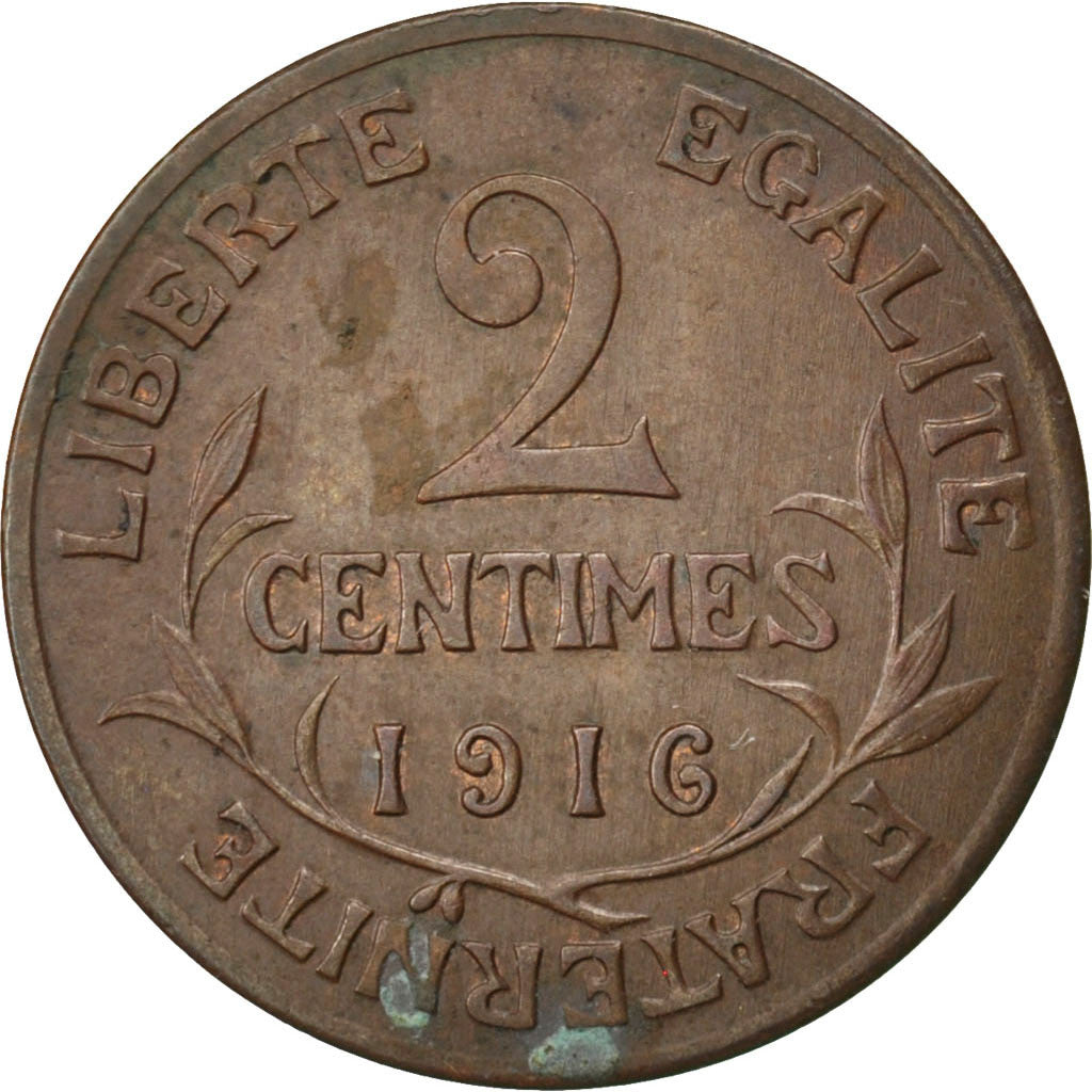 Moneta, Francia, Dupuis, 2 Centimes, 1916, Paris, BB, Bronzo, KM:841