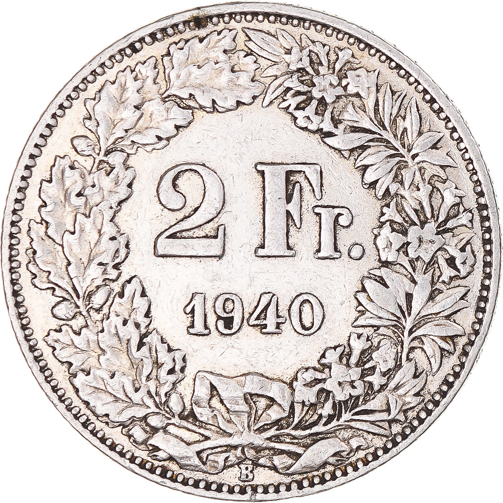 Moneta, Svizzera, 2 Francs, 1940, Bern, BB, Argento, KM:21