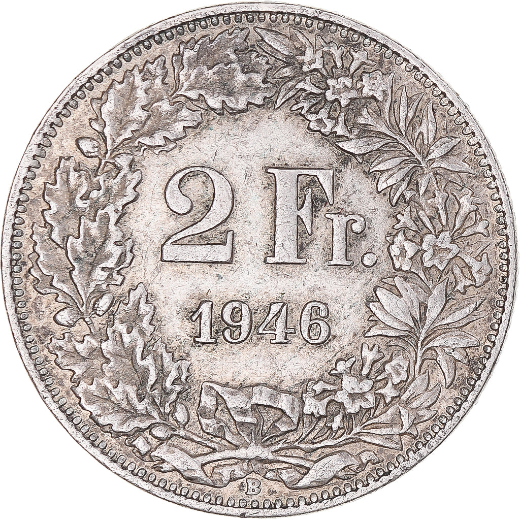 Münze, Schweiz, 2 Francs, 1946, Bern, SS, Silber, KM:21