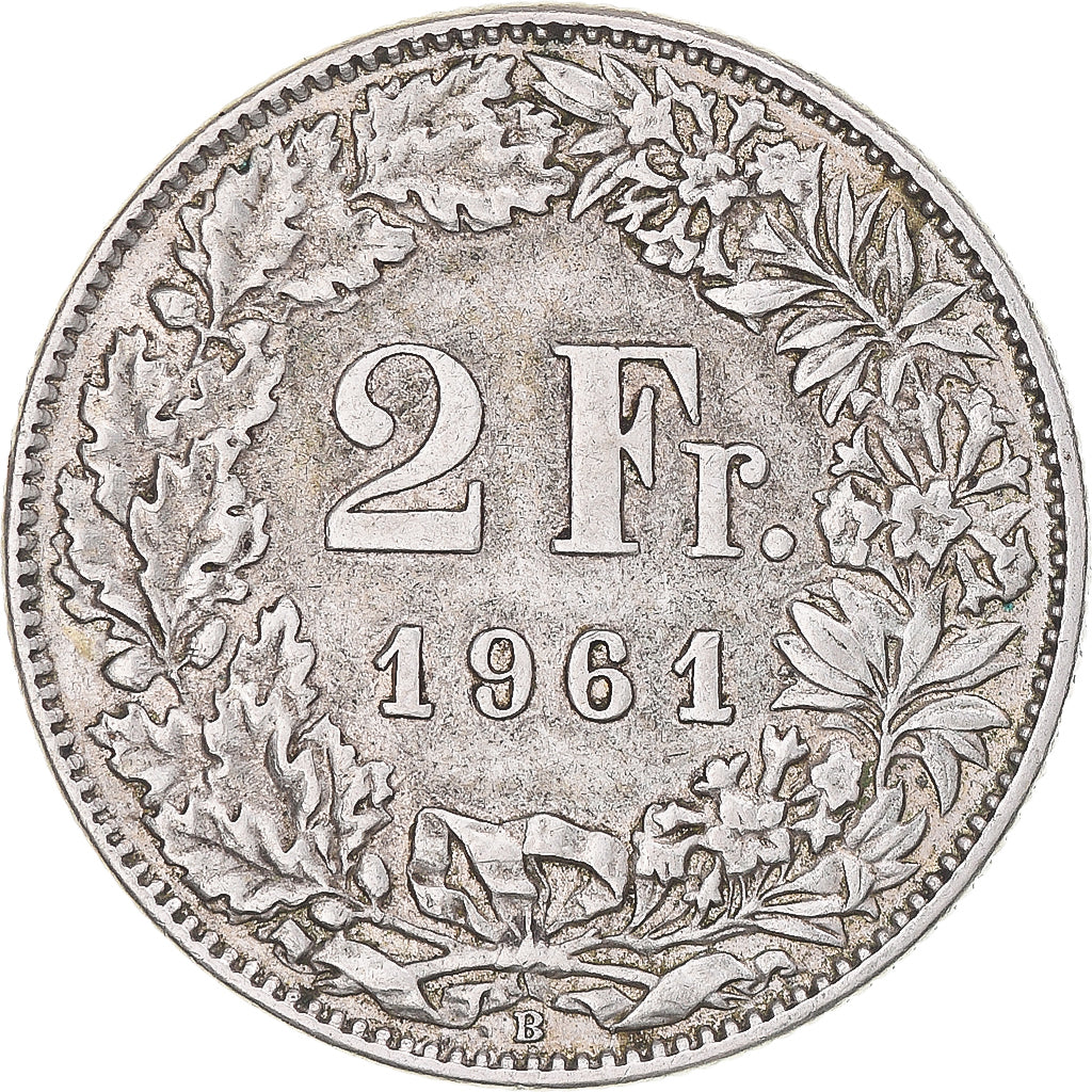 Münze, Schweiz, 2 Francs, 1961, Bern, SS, Silber, KM:21