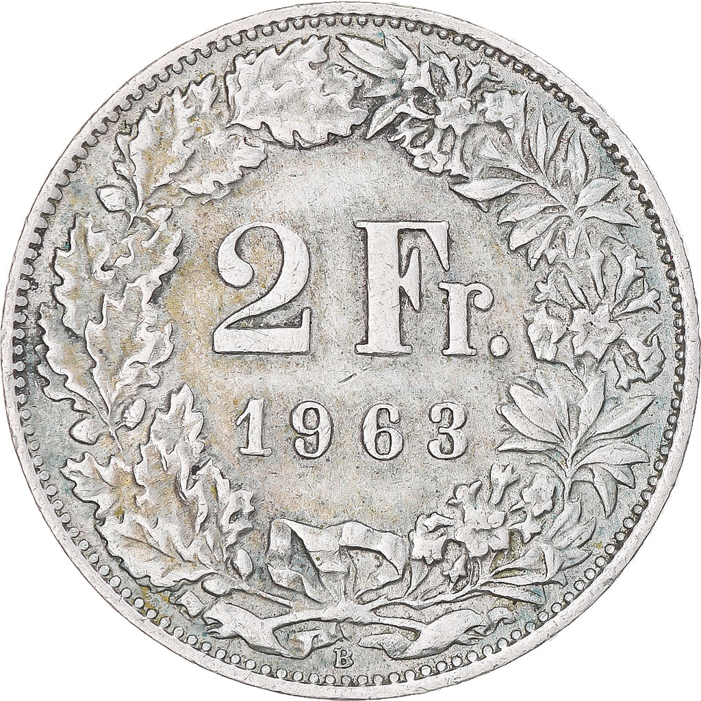 Moneta, Svizzera, 2 Francs, 1963, Bern, BB, Argento, KM:21