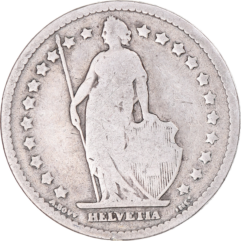 Moneta, Szwajcaria, Franc, 1887, Bern, VF(20-25), Srebro, KM:24