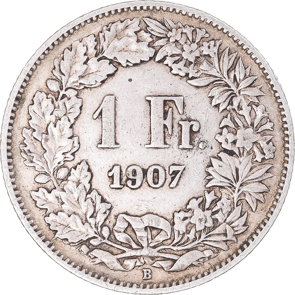 Münze, Schweiz, Franc, 1907, Bern, SS, Silber, KM:24