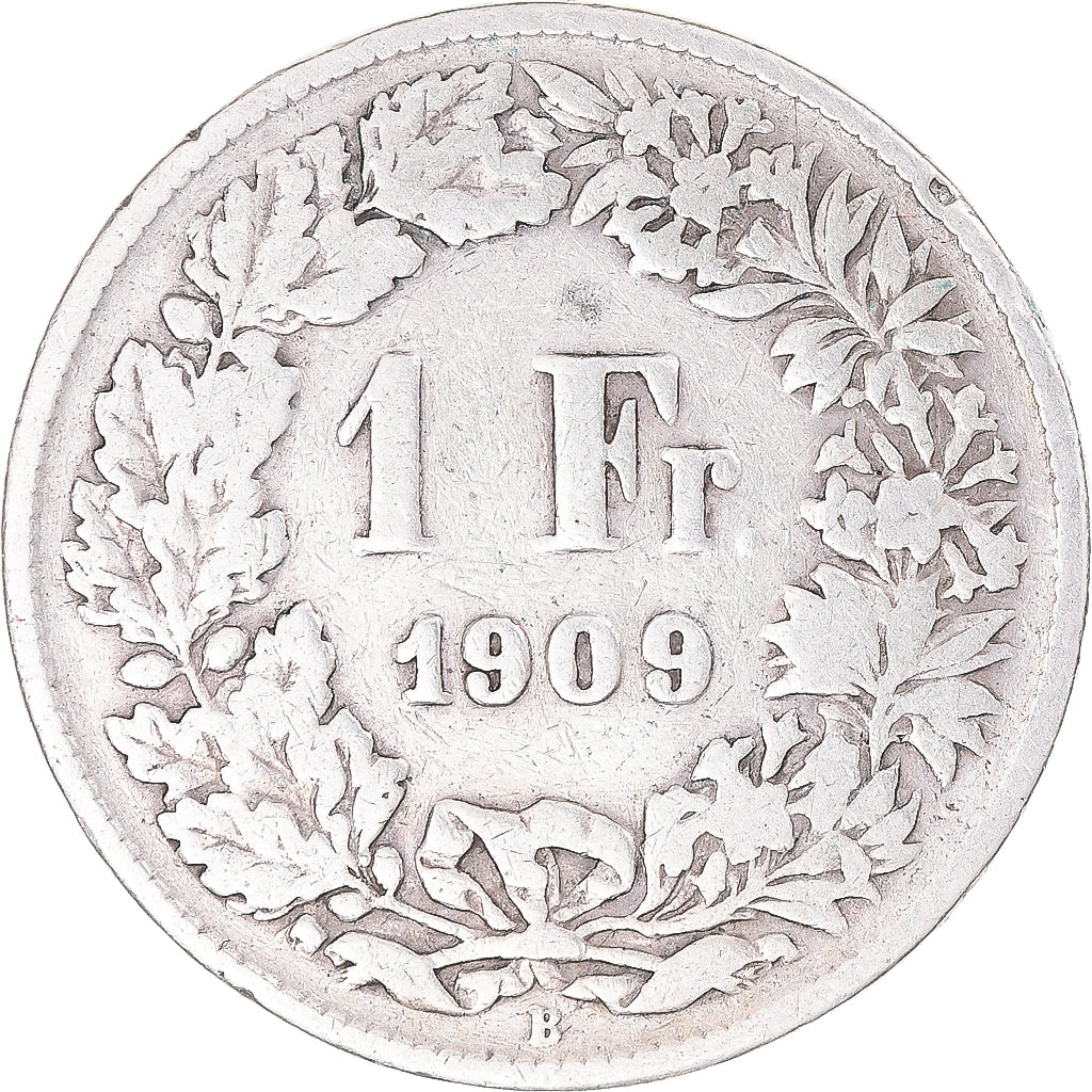 Münze, Schweiz, Franc, 1909, Bern, S, Silber, KM:24