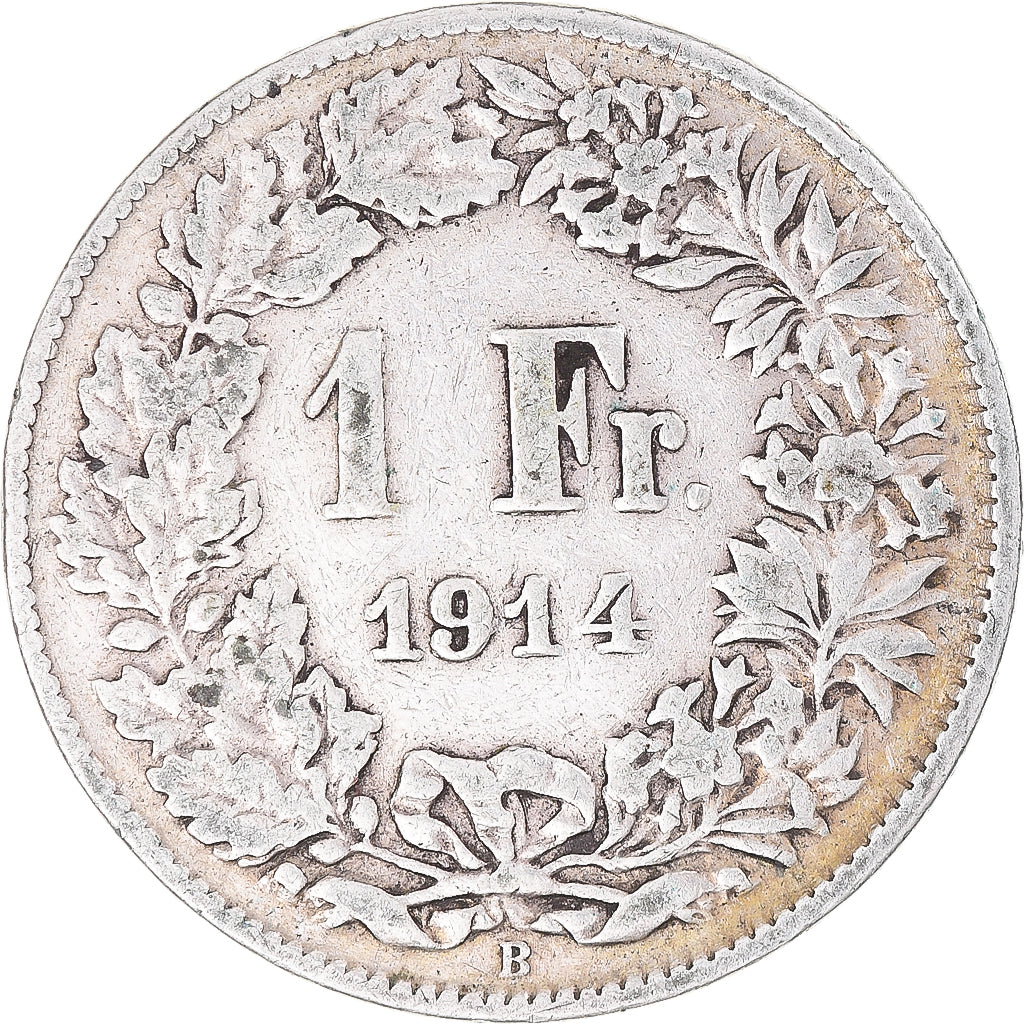 Münze, Schweiz, Franc, 1914, Bern, S+, Silber, KM:24