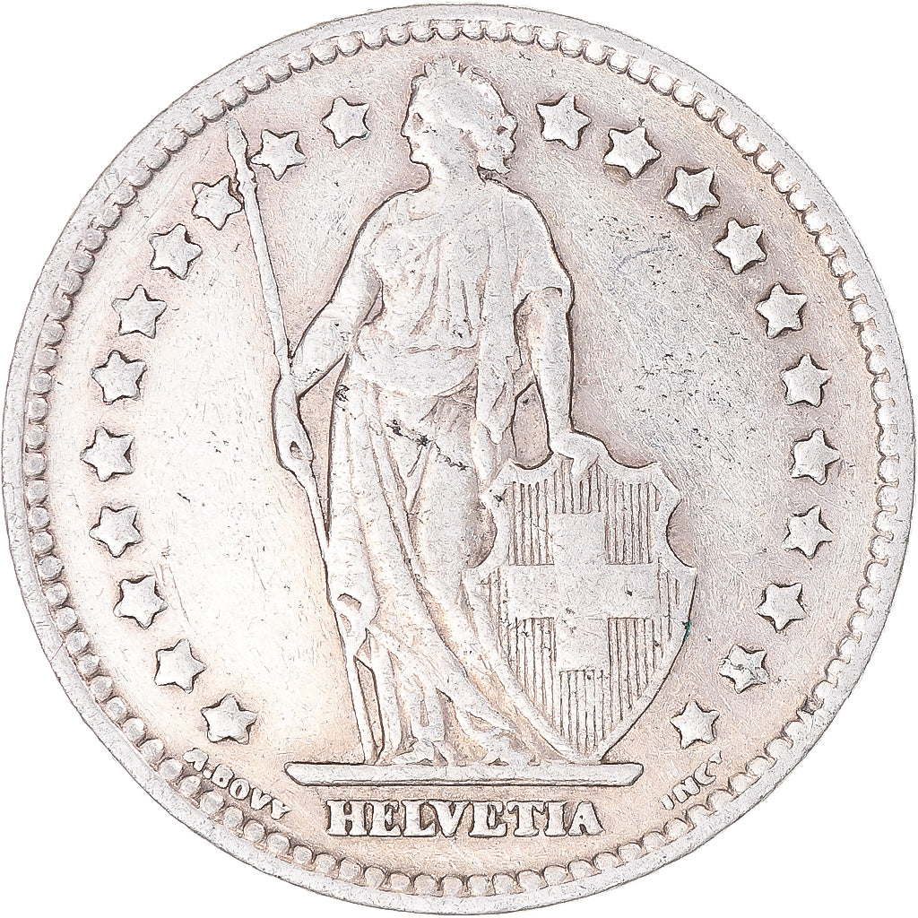 Moeda, Suíça, Franc, 1921, Bern, EF(40-45), Prata, KM:24