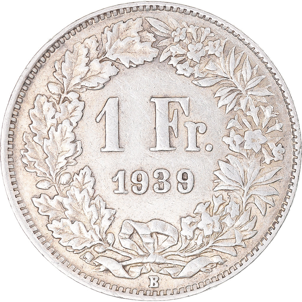 Moeda, Suíça, Franc, 1939, Bern, EF(40-45), Prata, KM:24