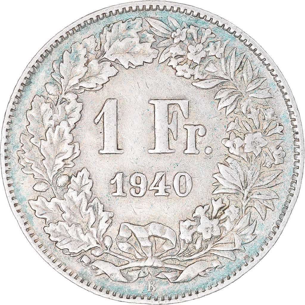 Moeda, Suíça, Franc, 1940, Bern, EF(40-45), Prata, KM:24