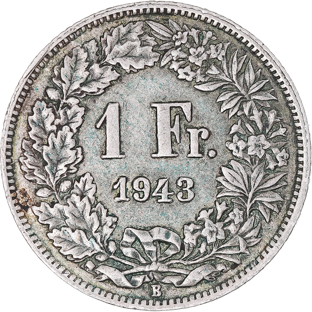 Munten, Zwitserland, Franc, 1943, Bern, ZF, Zilver, KM:24