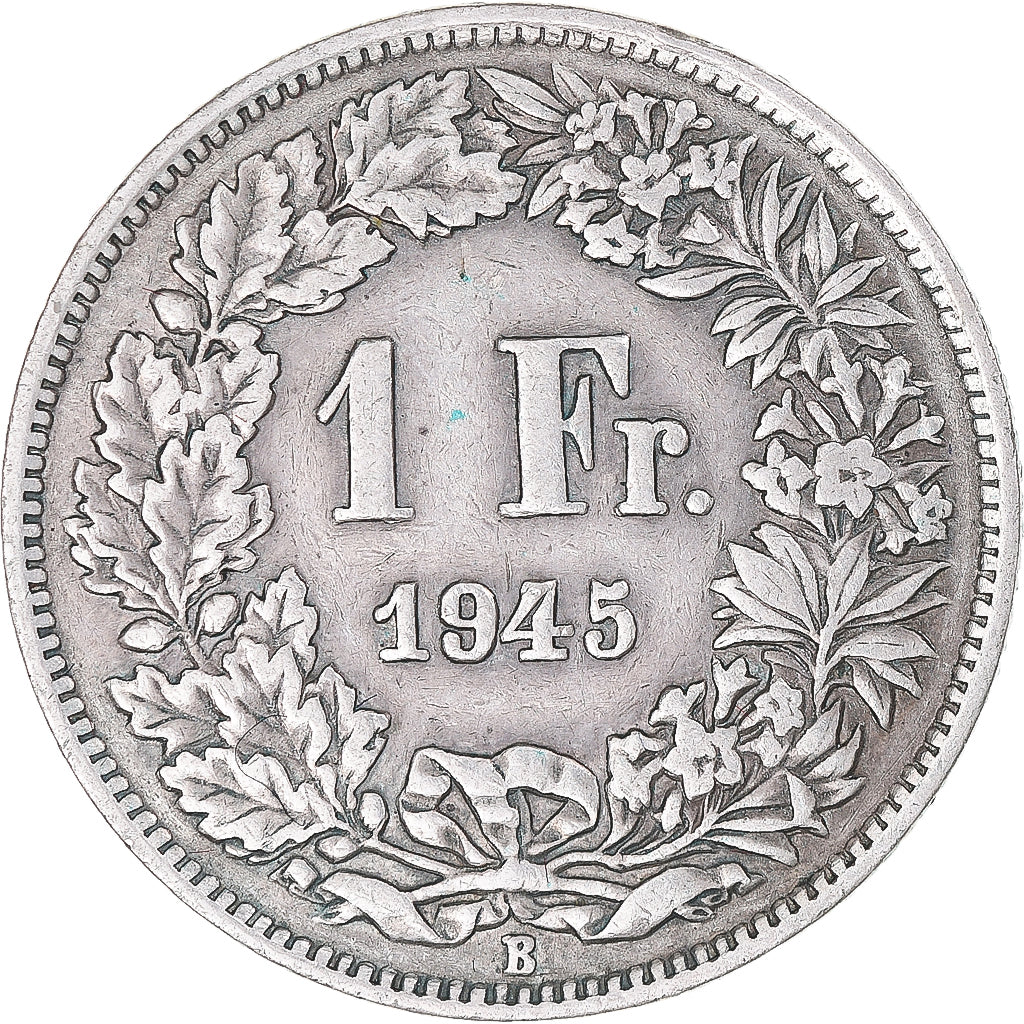 Moeda, Suíça, Franc, 1945, Bern, EF(40-45), Prata, KM:24