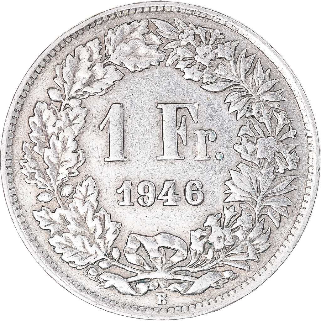 Moneta, Szwajcaria, Franc, 1946, Bern, EF(40-45), Srebro, KM:24