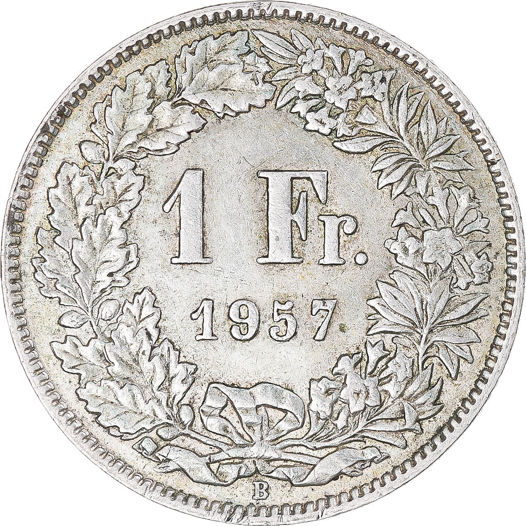 Moneta, Szwajcaria, Franc, 1957, Bern, EF(40-45), Srebro, KM:24