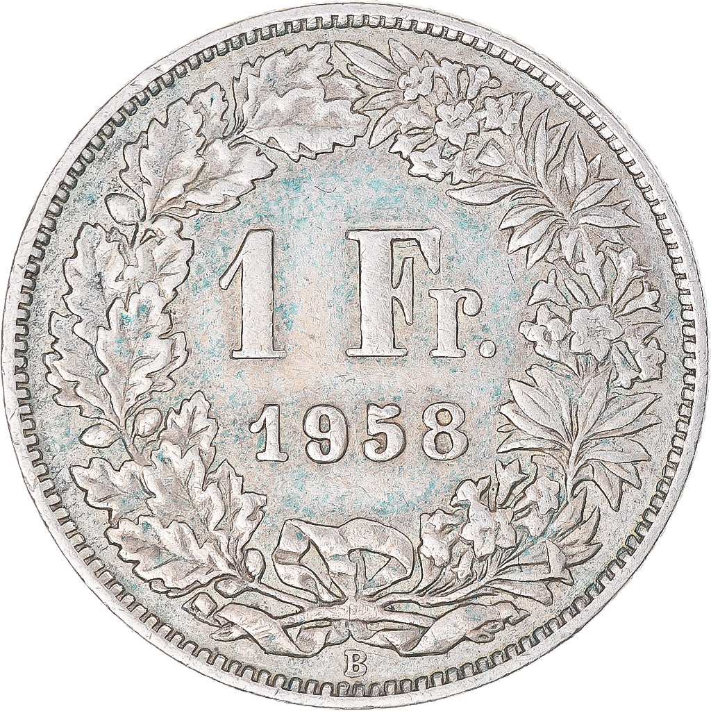 Munten, Zwitserland, Franc, 1958, Bern, ZF, Zilver, KM:24