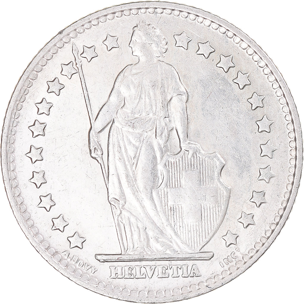 Moneta, Szwajcaria, Franc, 1960, Bern, AU(50-53), Srebro, KM:24