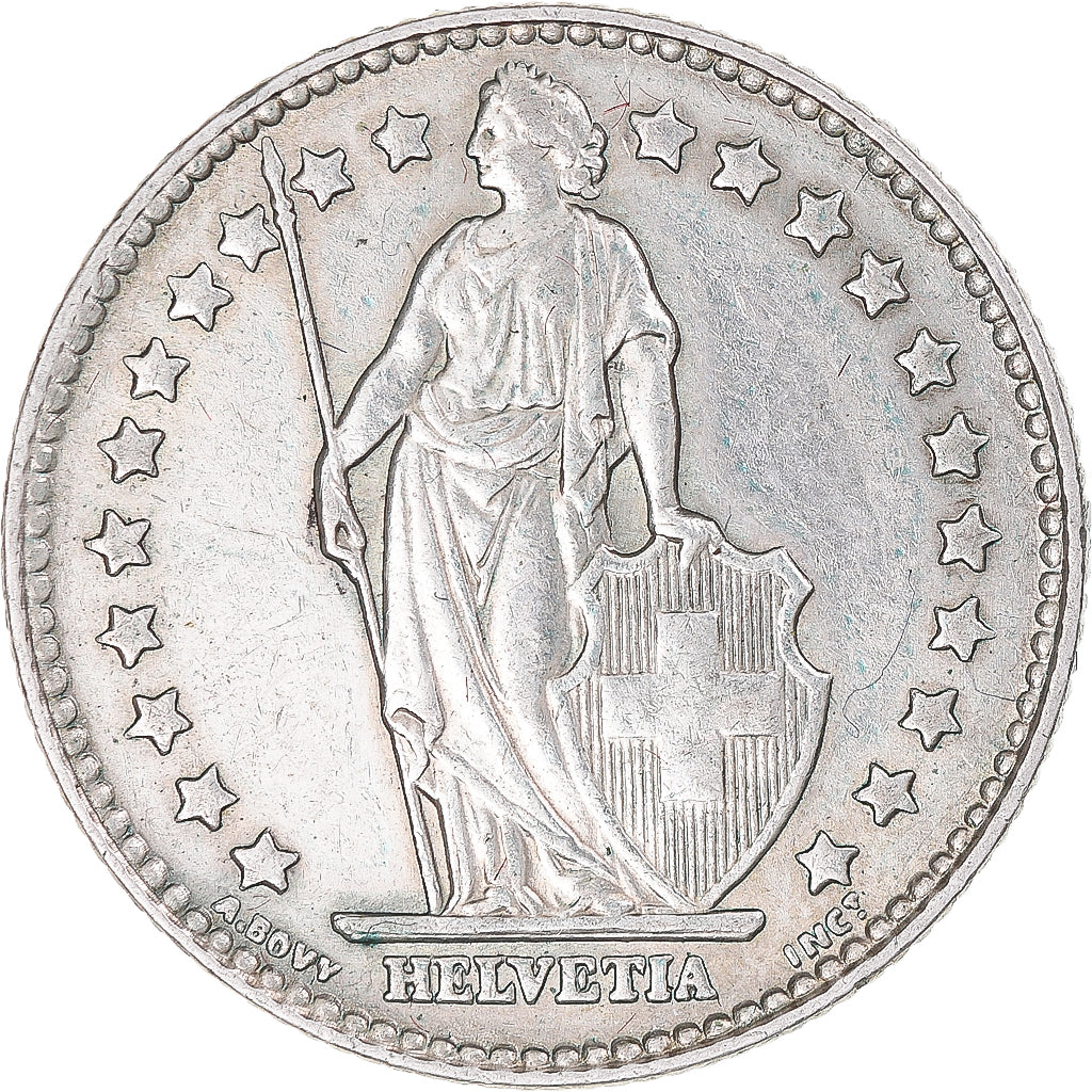 Moneta, Szwajcaria, Franc, 1962, Bern, AU(50-53), Srebro, KM:24