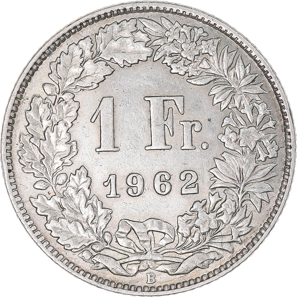 Moneta, Szwajcaria, Franc, 1962, Bern, AU(50-53), Srebro, KM:24