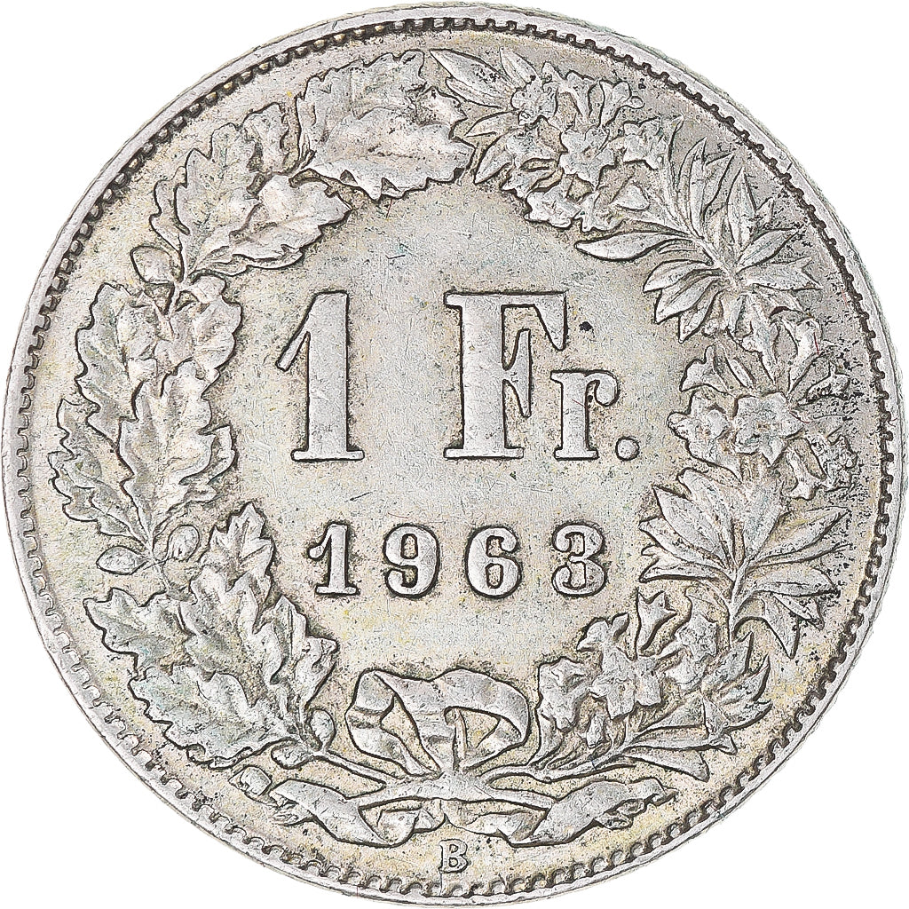 Moneta, Szwajcaria, Franc, 1963, Bern, EF(40-45), Srebro, KM:24