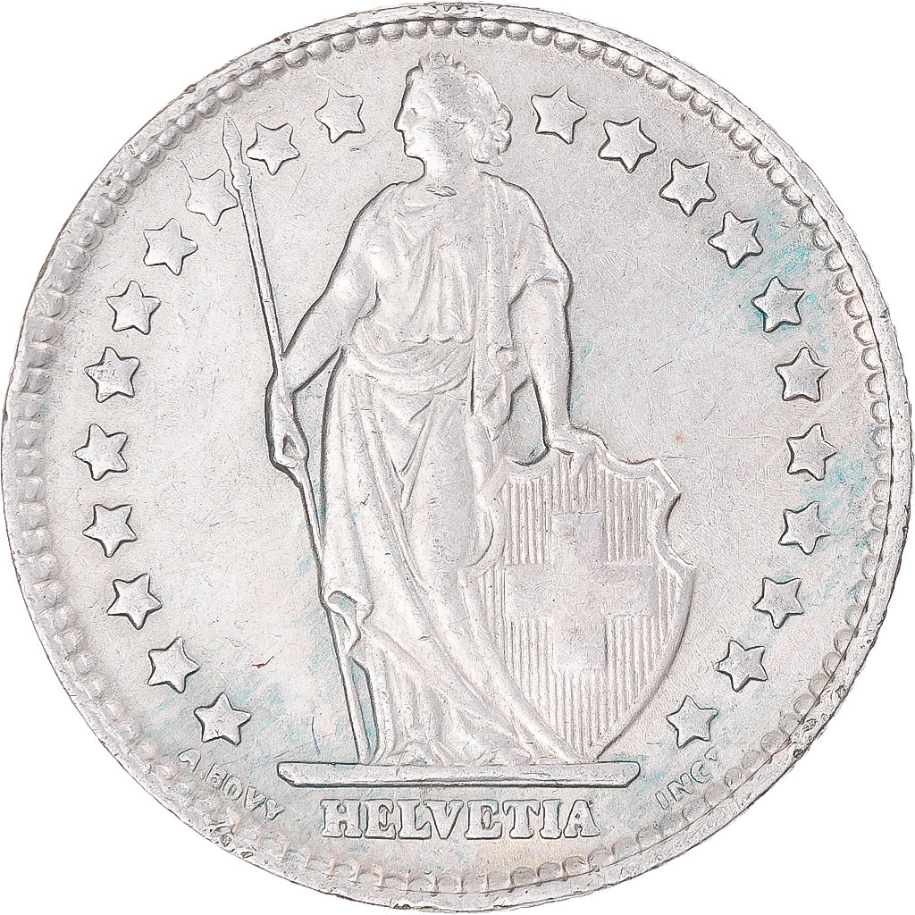 Moneta, Szwajcaria, Franc, 1964, Bern, AU(50-53), Srebro, KM:24