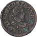 Monnaie, France, Louis XIII, Double Tournois, 1620, Poitiers, TTB, Cuivre