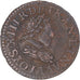 Moeda, França, Louis XIII, Double Tournois, 1621, Paris, VF(30-35), Cobre