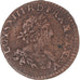 Coin, France, Louis XIII, Double Tournois, 1637, VF(30-35), Copper, Gadoury:11