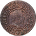 Moneda, Francia, Henri III, Denier Tournois, 1585, Paris, BC+, Cobre