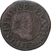Moneda, Francia, Henri III, Denier Tournois, 1584, BC+, Cobre, Gadoury:450