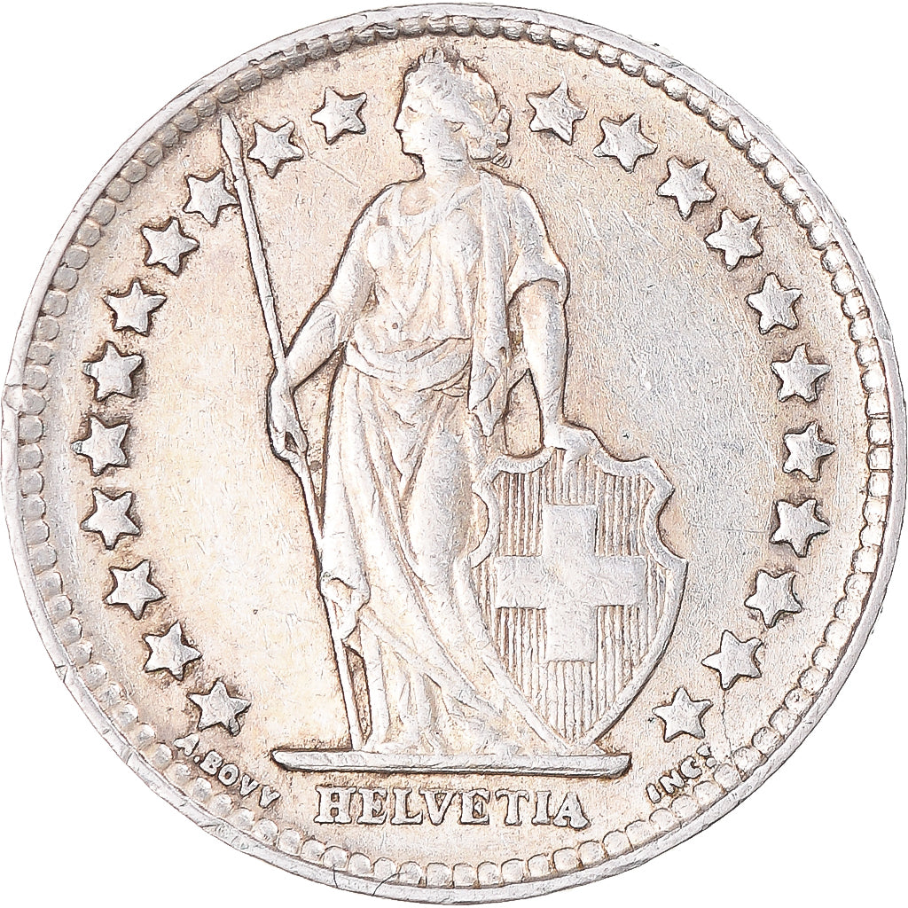 Moneta, Szwajcaria, 1/2 Franc, 1952, Bern, EF(40-45), Srebro, KM:23