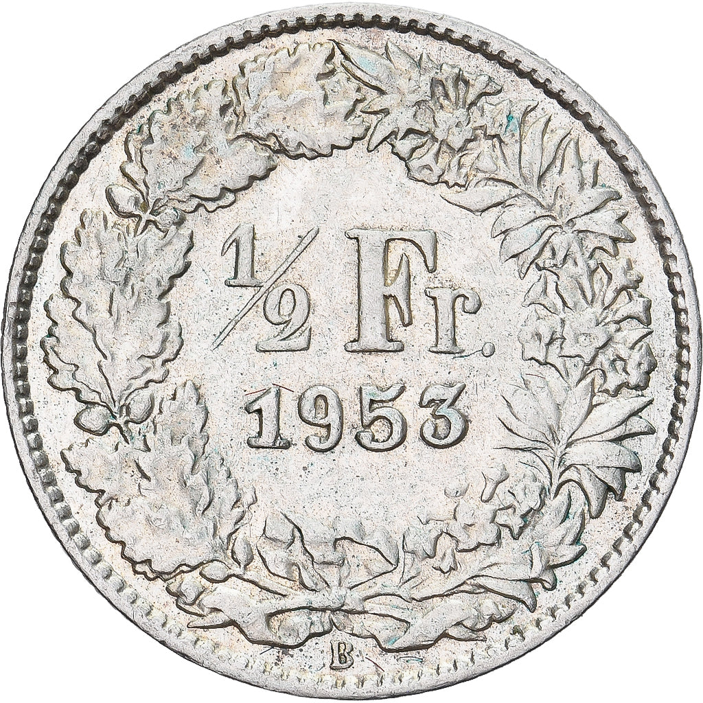 Münze, Schweiz, 1/2 Franc, 1953, Bern, SS, Silber, KM:23