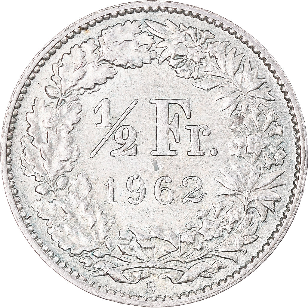 Moneda, Suiza, 1/2 Franc, 1962, Bern, MBC+, Plata, KM:23