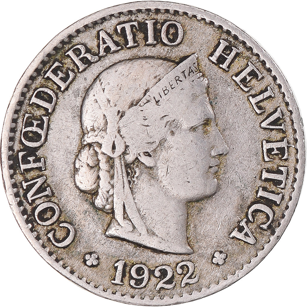 Münze, Schweiz, 5 Rappen, 1922, Bern, S+, Kupfer-Nickel, KM:26