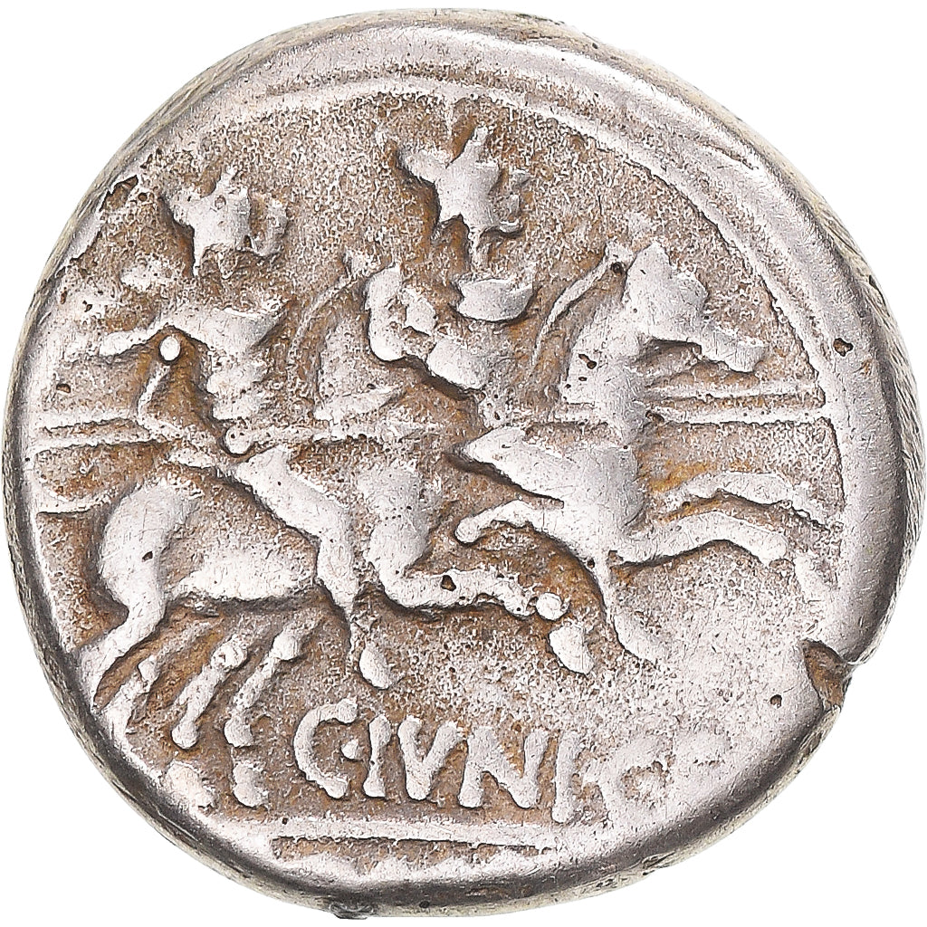 Coin, Junia, Denarius, 149 BC, Rome, EF(40-45), Silver, Crawford:210/1