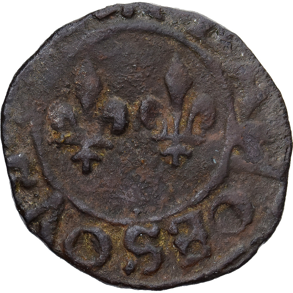 Moneta, Francja, François Ier, Denier Tournois, EF(40-45), Miedź